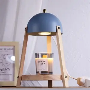 Natural Rubber Wood Candle Warmer Lamp