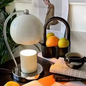 Home Decorative Flameless Retro Metal Glass  Dimmable Candle Warmer