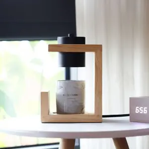 Modern Natural Rectangle Rubber Wood Electric Candle Warmer Lamp