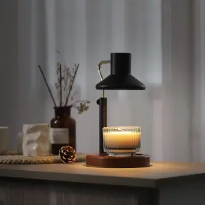 Electric Wood class style modern candle warmer lamp home decora fragrance aroma burner with GU10 halogen light bulb wax melter smokeless melting