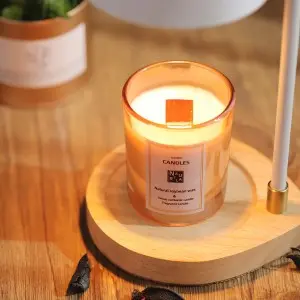 Factory Wholesale Modern Home Decorative Flameless Wood Candle Warmer, Natural Material Black & Wood Arched Candle Warmer Lamp suit for Yankee Candles.