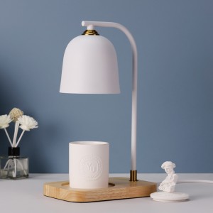 Bell Rubber Wood Electric Candle Warmer Lamp