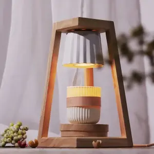 Candle Warmer Lamp with Timer, Electric Candle Warmer Lamp for Jar Candles, Home Decor Gift Candle Lamp Warmer with 2 Halogen Bulbs (White) Home fragrance electric