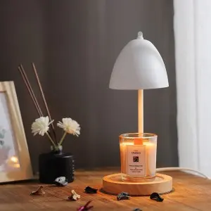 Factory Wholesale Modern Home Decorative Flameless Wood Candle Warmer, Natural Material Black & Wood Arched Candle Warmer Lamp suit for Yankee Candles.