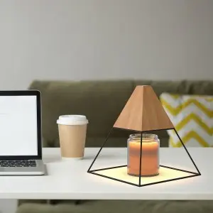 2024 New creative Pyramid candle warmer lamp home aromatherapy device Warm aromatherapy machine Smokeless and green products Smart desk lamp Automatic timing function