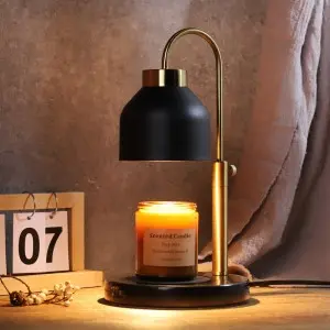 Modern Round Natural Marble Base Electric Candle Warmer Lamp