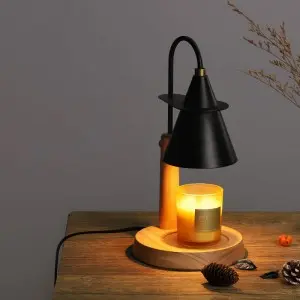Modern Adjutsing Wood Candle warmer lamp home night light frangrance wax warmer