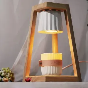 Candle Warmer Lamp with Timer, Electric Candle Warmer Lamp for Jar Candles, Home Decor Gift Candle Lamp Warmer with 2 Halogen Bulbs (White) Home fragrance electric