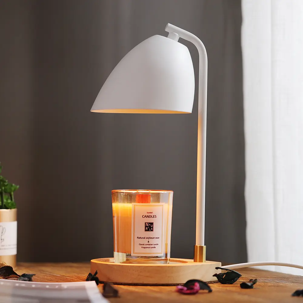 Factory Wholesale Modern Home Decorative Flameless Wood Candle Warmer, Natural Material Black & Wood Arched Candle Warmer Lamp suit for Yankee Candles.