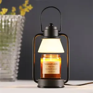 Mini Electric Candle Warmer Lantern With Glass Shade