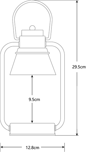 Mini Electric Candle Warmer Lantern With Glass Shade size