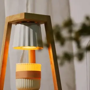 Candle Warmer Lamp with Timer, Electric Candle Warmer Lamp for Jar Candles, Home Decor Gift Candle Lamp Warmer with 2 Halogen Bulbs (White) Home fragrance electric