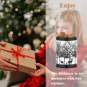 Fragrance Wax Melts Warmer With7 Colors Lighting Oil Lamp Scented Wax Candle Warmer Burner Melt Wax Cube Melter Classic Pine Forest Deer Design For Home DéCor, Office, And Gifts