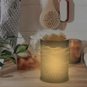 Metal Wax Melt Warmer Candle Wax Warmer for Scented Wax Melter Electric Wax Burner Wax Melts Wax Cubes Black Candle Lamp for Home Office Decor(mountain)