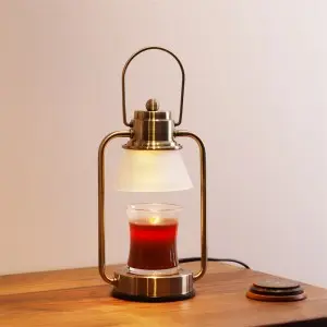 Mini Electric Candle Warmer Lantern With Glass Shade