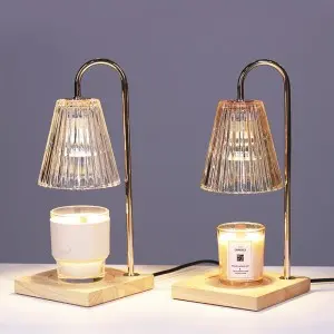 Candle Warmer Lamp, Electric Candle Lamp Warmer, Gifts for Mom, Bedroom Home Decor Dimmable Wax Melt Warmer for Scented Wax with 2 Bulbs, Jar Candles