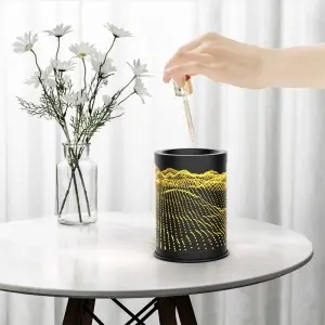 Metal Wax Melt Warmer Candle Wax Warmer for Scented Wax Melter Electric Wax Burner Wax Melts Wax Cubes Black Candle Lamp for Home Office Decor(mountain)